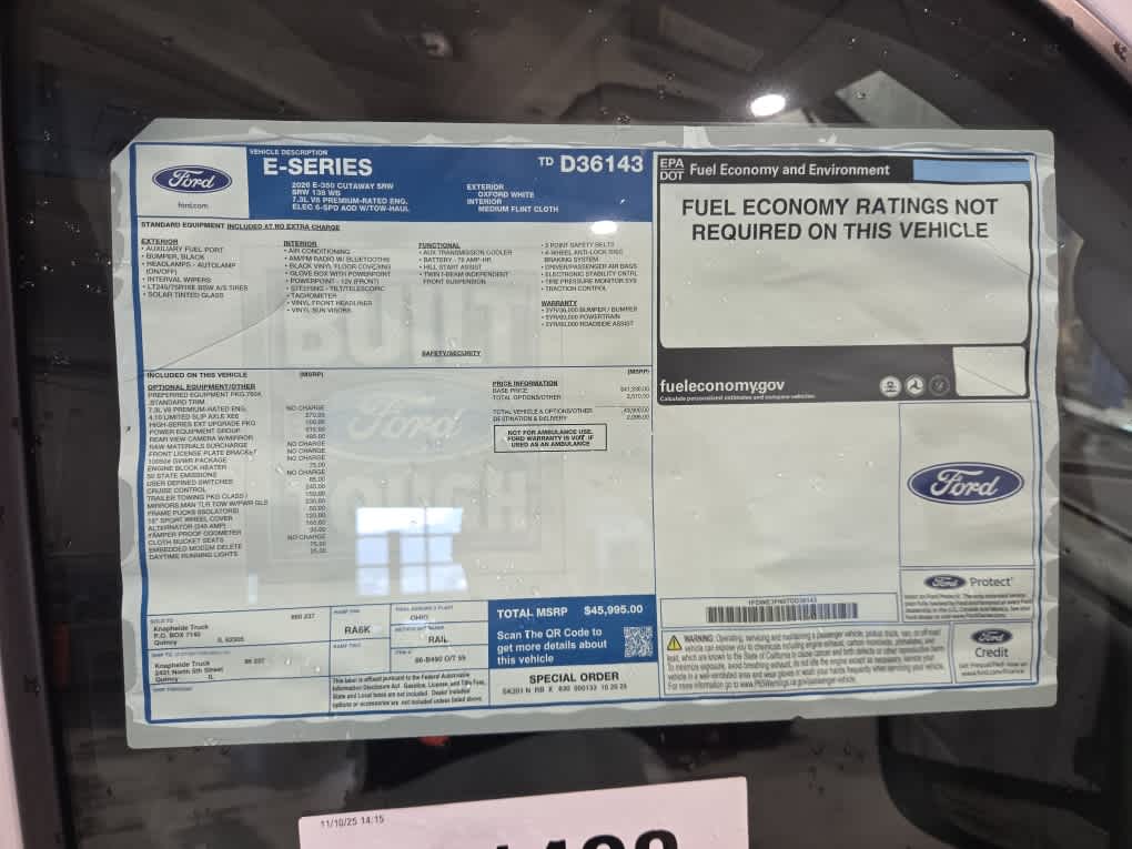 2026 Ford E-Series Cutaway Base