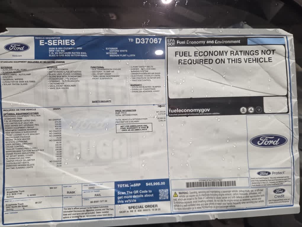 2026 Ford E-Series Cutaway Base